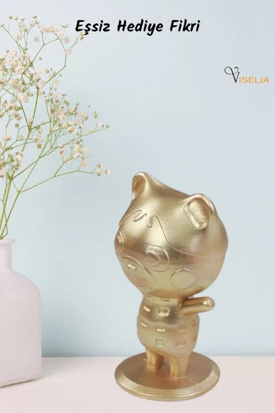 Viselia Dekoratif Küçük Ayı Biblo Heykel El Yapımı Hediyelik Süs Eşyası Sevimli Model Tasarım Ürünü - Resim 7