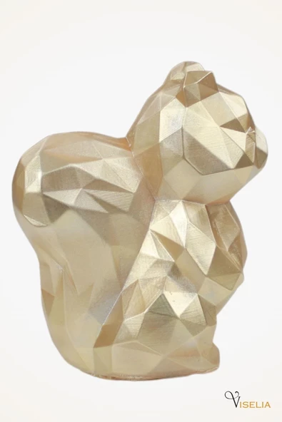 Viselia Dekoratif Sincap Biblo Heykel El Yapımı Sevimli Hediyelik Süs Eşyası Poly Model Tasarım Ürünü ürün görseli 1