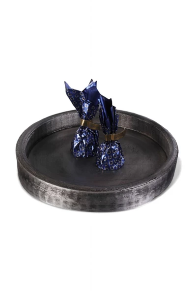 Evene Şekerlik Sunumluk Drajelik Dekoratif Tabak Gümüş Eskitme Renk Model 20 ürün görseli 1