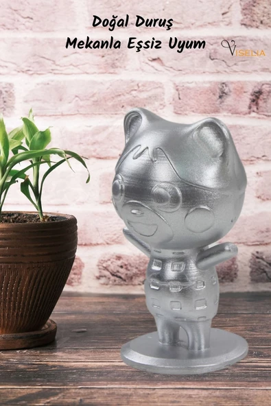 Viselia Dekoratif Küçük Ayı Biblo Heykel El Yapımı Hediyelik Süs Eşyası Sevimli Model Tasarım Ürünü - Resim 3