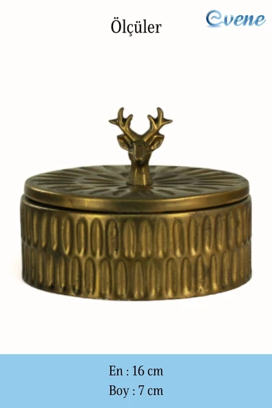 Evene Kapaklı Şekerlik Drajelik Şekerlik Altın Eskitme Renk Model 22 - Resim 2