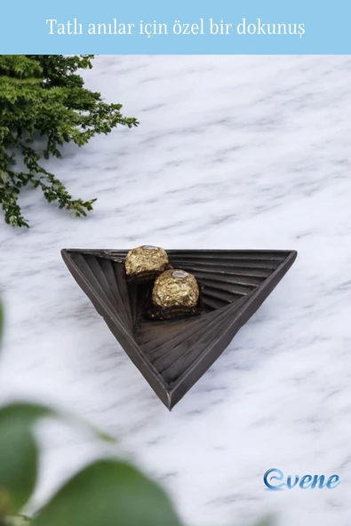 Evene Şekerlik Gümüş Eskitme Renk Sunumluk Drajelik Dekoratif Tabak Model 14 - Resim 5