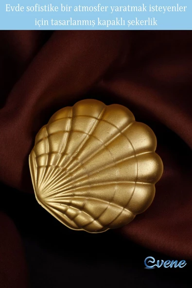Evene Kapaklı Şekerlik Drajelik Şekerlik Altın Renk Model 16 - Resim 4