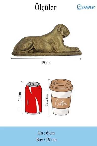 Evene Biblo Dekoratif Obje Heykel Biblo Aslan Biblo Dekoratif Süs Eşyası Altın Eskitme Renk Model 1 - 3