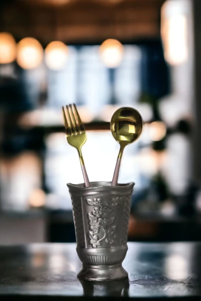 METAFOX Tezgah Kaşıklık Modern Tezgah Üstü Kaşıklık Dekoratif Dik Kaşıklık Gümüş Eskitme Renk Model 9 ürün görseli 1