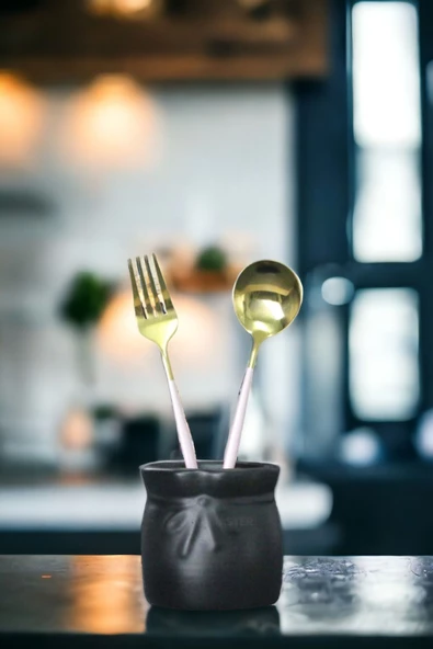 METAFOX Tezgah Kaşıklık Modern Tezgah Üstü Kaşıklık Dekoratif Dik Kaşıklık Siyah Renk Model 8 ürün görseli 1