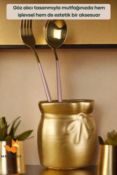 METAFOX Tezgah Kaşıklık Modern Tezgah Üstü Kaşıklık Dekoratif Dik Kaşıklık Altın Renk Model 8 - Resim 5