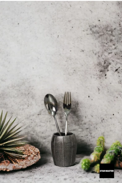 METAFOX Tezgah Kaşıklık Modern Tezgah Üstü Kaşıklık Dekoratif Dik Kaşıklık Gümüş Eskitme Renk Model 13 - Resim 2