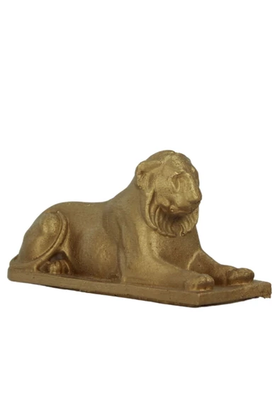 Evene Biblo Dekoratif Obje Heykel Biblo Aslan Biblo Dekoratif Süs Eşyası Altın Renk Model 1 ürün görseli 1