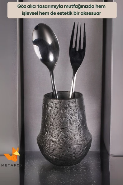 METAFOX Tezgah Kaşıklık Modern Tezgah Üstü Kaşıklık Dekoratif Dik Kaşıklık Gümüş Eskitme Renk Model 15 - Resim 5