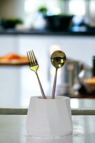 METAFOX Tezgah Kaşıklık Modern Tezgah Üstü Kaşıklık Dekoratif Dik Kaşıklık Altın Eskitme Renk Model 17 ürün görseli