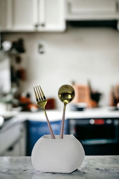 METAFOX Tezgah Kaşıklık Modern Tezgah Üstü Kaşıklık Dekoratif Dik Kaşıklık Beyaz Renk Model 22 ürün görseli 1