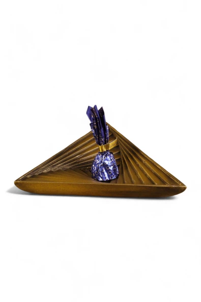 Evene Şekerlik Altın Eskitme Renk Sunumluk Drajelik Dekoratif Tabak Model 14 ürün görseli 1