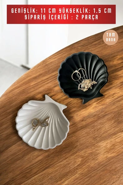 tambana Sunumluk Takı Tabağı Dekoratif Tepsi Obje Seti 2 Parça Model 25 - 3