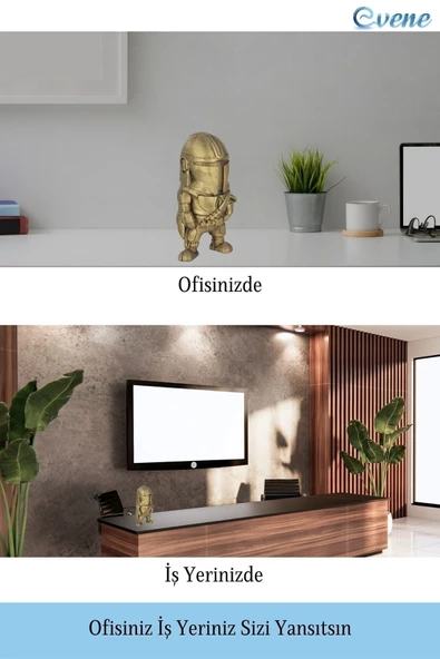 Evene Biblo Dekoratif Obje Heykel Savaşçı Biblo Dekoratif Süs Eşyası Altın Eskitme Renk Model 4 - 8