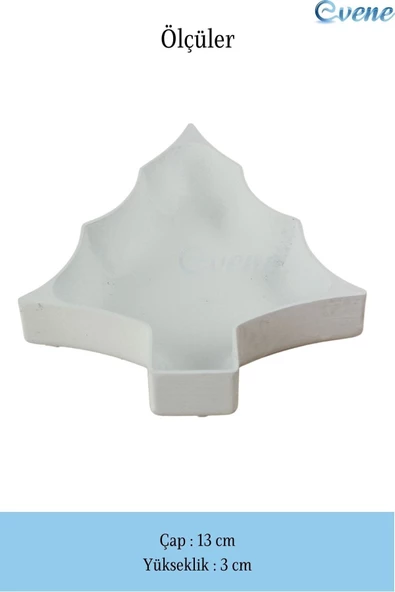 Evene Dekoratif Kase Beyaz Renk Takı Kutusu Yüzük Kolye Kutusu Mum Tabağı Takı Organizer Ağaç Model - 2