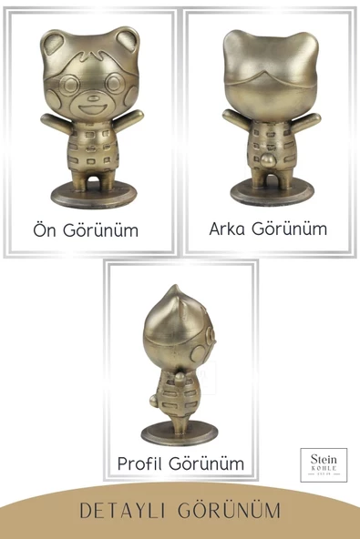 Stein Kohle Dekoratif Küçük Ayı Biblo Heykel El Yapımı Hediyelik Süs Eşyası Sevimli Model Tasarım Ürünü - Resim 5