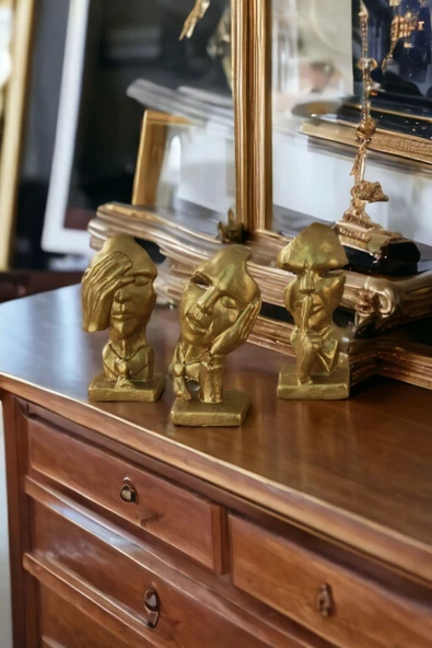 Rugad Biblo Dekoratif Heykel Görmedim Duymadım Bilmiyorum Biblosu Altın Model 31 ürün görseli 1