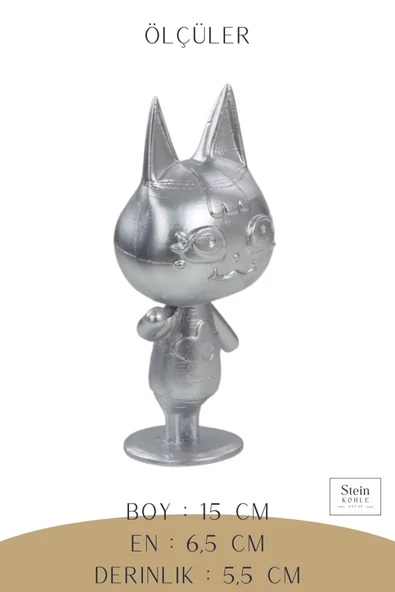 Stein Kohle Dekoratif Küçük Kedi Biblo Heykel El Yapımı Hediyelik Süs Eşyası Sevimli Model Tasarım Ürünü - Resim 3