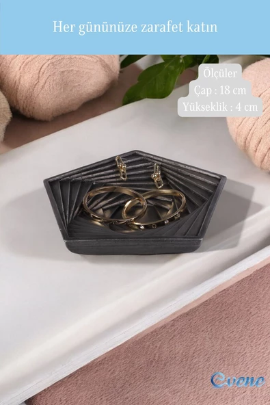 Evene Şekerlik Sunumluk Drajelik Dekoratif Tabak Gümüş Eskitme Renk Model 9 - Resim 2