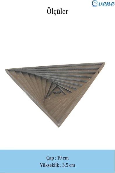 Evene Dekoratif Kase Siyah Renk Takı Kutusu Yüzük Kolye Kutusu Mum Tabağı Takı Organizer Üçgen Model - 2