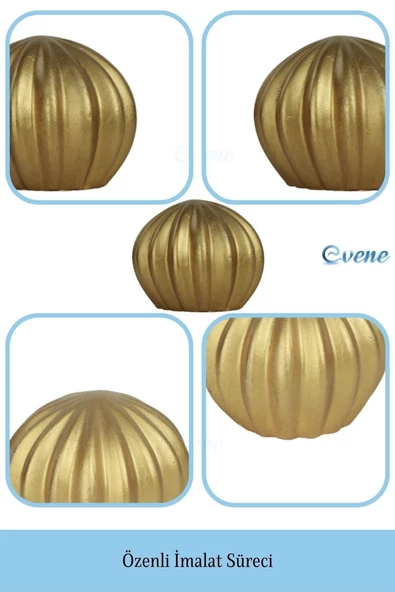 Evene Biblo Dekoratif Obje Heykel Biblo Kaktüs Biblo Dekoratif Süs Eşyası Altın Renk Model 5 - Resim 5