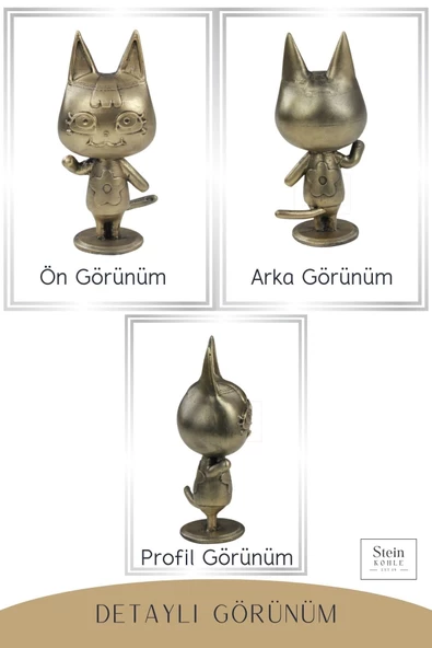 Stein Kohle Dekoratif Küçük Kedi Biblo Heykel El Yapımı Hediyelik Süs Eşyası Sevimli Model Tasarım Ürünü - Resim 5