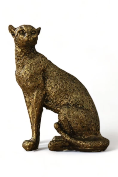 Evene Biblo Dekoratif Obje Heykel Leopar Biblo Dekoratif Süs Eşyası Altın Eskitme Renk Model 33 ürün görseli 1