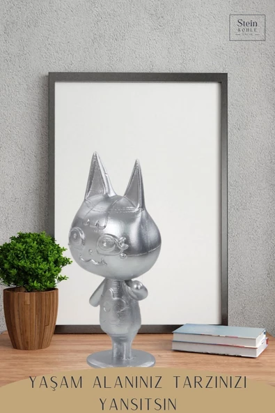 Stein Kohle Dekoratif Küçük Kedi Biblo Heykel El Yapımı Hediyelik Süs Eşyası Sevimli Model Tasarım Ürünü - Resim 6