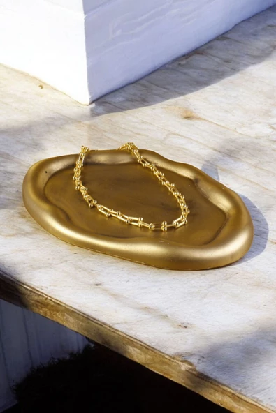 Viselia Takı Tabağı Takı Organizeri Takı Makyaj Kozmetik Düzenleyici Altın Eskitme Renk Model 18 ürün görseli 1