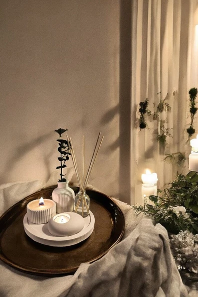 tambana Beyaz Sunumluk Takı Tabağı Dekoratif Tepsi Obje Seti 4 Parça Model 1049 ürün görseli