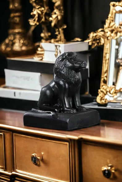 Rugad Biblo Dekoratif Heykel Aslan Biblosu Siyah Model 35 ürün görseli 1