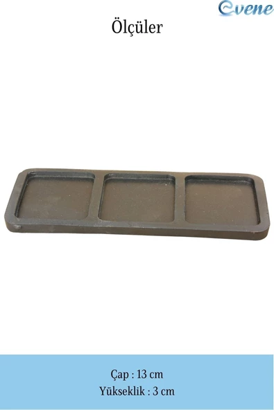 Evene Dekoratif Kase Siyah Renk Takı Kutusu Yüzük Kolye Kutusu Mum Tabağı Takı Organizer Üçlü Model - 2