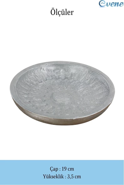 Evene Dekoratif Kase Gümüş Renk Takı Kutusu Yüzük Kolye Kutusu Mum Tabağı Takı Organizeri Model 6 - 2