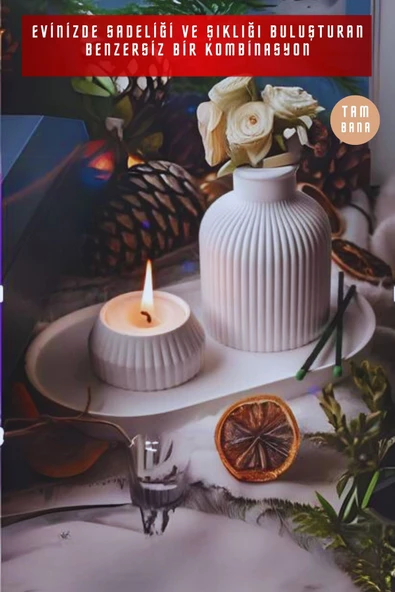 tambana Beyaz Sunumluk Takı Tabağı Dekoratif Tepsi Obje Seti 3 Parça Model 1003 - Resim 4