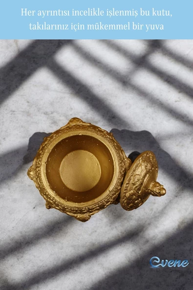 Evene Takı Düzenleyici Takı Organizeri Makyaj Kutusu Mücevher Kutusu Altın Renk Model 1 - Resim 5