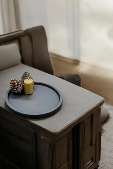 tambana Siyah Sunumluk Takı Tabağı Dekoratif Tepsi Obje Ev Dekorasyon Model 28 ürün görseli 1