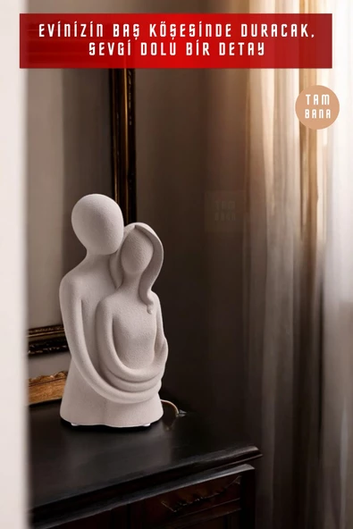 tambana 2’li Heykel Biblo Seti Dekoratif Süs Eşyası Dekoratif Masa Süsü Model 41 - Resim 4