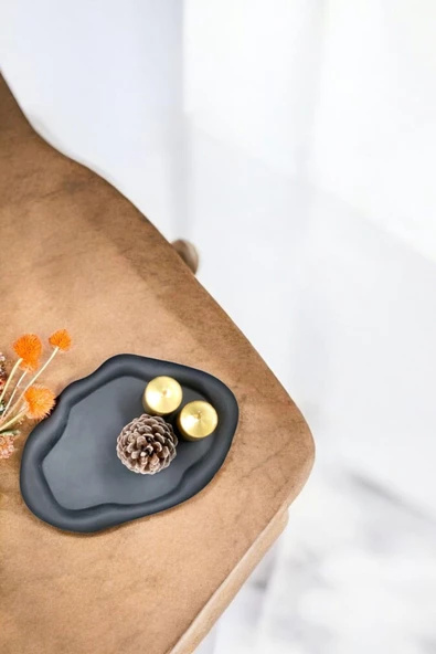 tambana Siyah Sunumluk Takı Tabağı Dekoratif Tepsi Obje Ev Dekorasyon Model 18 ürün görseli