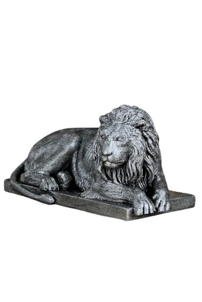 Evene Biblo Dekoratif Obje Heykel Biblo Aslan Biblo Dekoratif Süs Eşyası Gümüş Eskitme Renk Model 3 ürün görseli 1