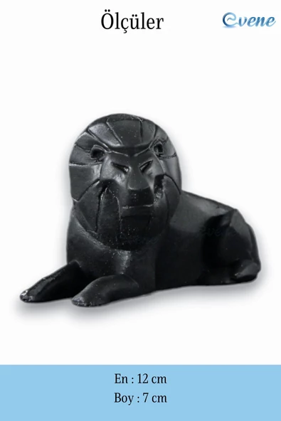 Evene Biblo Dekoratif Obje Heykel Aslan Biblo Dekoratif Süs Eşyası Siyah Model 37 - Resim 3