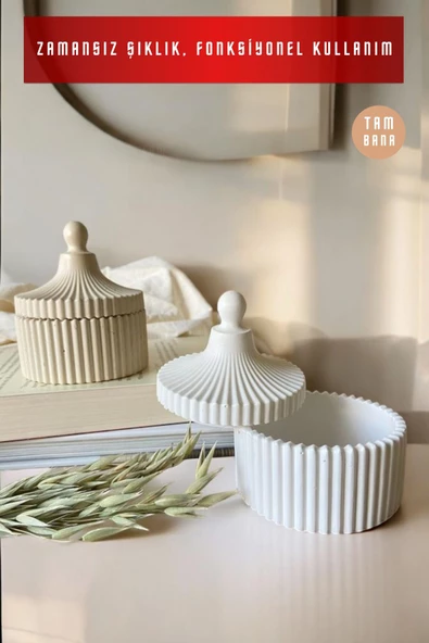 tambana Dekoratif Kutu Set Takı Tabağı Şekerlik Çok Amaçlı Kutu Model 10 - Resim 4