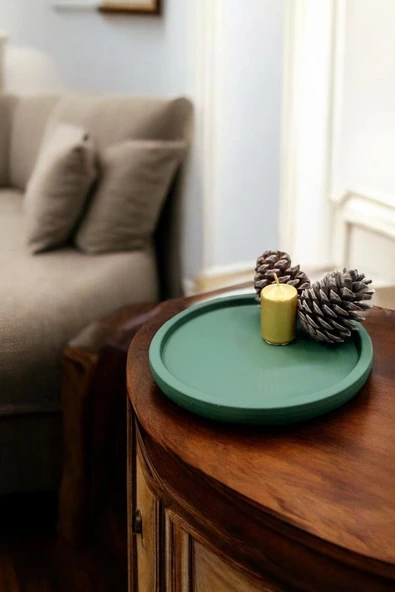 tambana Koyu Yeşil Sunumluk Takı Tabağı Dekoratif Tepsi Obje Ev Dekorasyon Model 28 ürün görseli 1