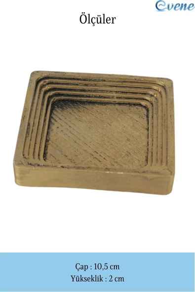 Evene Dekoratif Kase Altın Eskitme Renk Takı Kutusu Yüzük Kolye Kutusu Mum Tabağı Takı Organizer Model 4 - 2