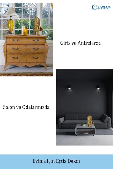 Evene Biblo Dekoratif Obje Heykel Savaşçı Biblo Dekoratif Süs Eşyası Altın Renk Model 4 - Resim 7