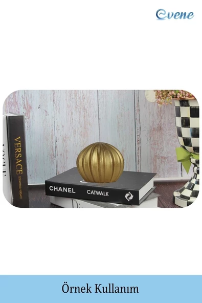 Evene Biblo Dekoratif Obje Heykel Biblo Kaktüs Biblo Dekoratif Süs Eşyası Altın Renk Model 5 - Resim 2