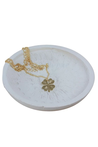 Evene Dekoratif Kase Beyaz Renk Takı Kutusu Yüzük Kolye Kutusu Mum Tabağı Takı Organizeri Model 6