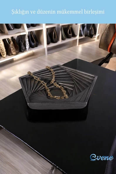 Evene Şekerlik Sunumluk Drajelik Dekoratif Tabak Gümüş Eskitme Renk Model 9 - Resim 3