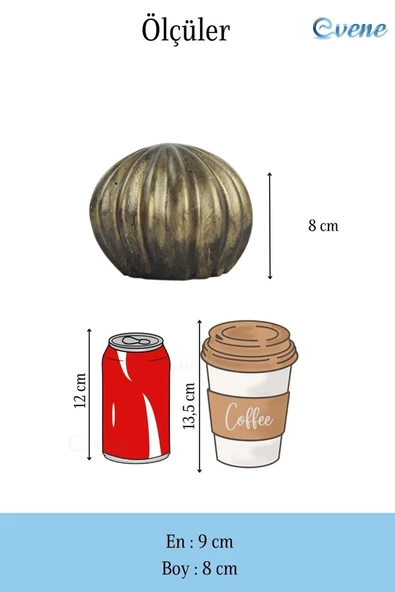 Evene Biblo Dekoratif Obje Heykel Biblo Kaktüs Biblo Dekoratif Süs Eşyası Altın Eskitme Renk Model 5 - Resim 3