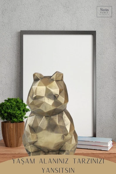 Stein Kohle Dekoratif Sincap Biblo Heykel El Yapımı Sevimli Hediyelik Süs Eşyası Poly Model Tasarım Ürünü - Resim 3